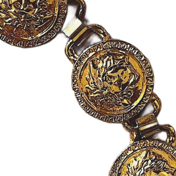 Authentic Vintage Gianni Versace Rare Gold Plated Medusa Choker & Bracelet Set - Picture 9 of 12